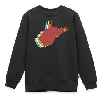 USA State - Vintage Map West Virginia - Kinder Premium Organic Sweatshirt - Schwarz - Vorne - AI Model Kid Female (0cm)