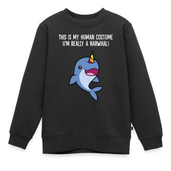Das ist mein menschliches Kostüm Ich bin wirklich - Kinder Premium Organic Sweatshirt - Schwarz - Vorne - AI Model Kid Female (0cm)