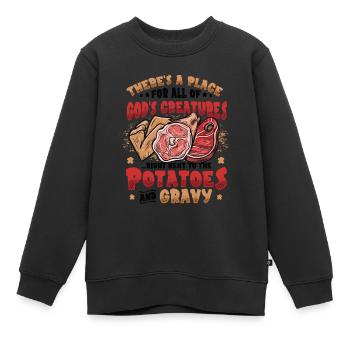 Mangeurs de viande Grillades amateurs de viande - Sweat Premium enfant bio - noir - Devant - AI Model Kid Female (0cm)