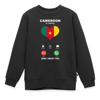 Le Cameroun appelle Cameroun Heart Souvenir - Sweat Premium enfant bio - noir - Devant - AI Model Kid Female (0cm)