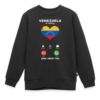 Le Venezuela appelle Venezuela Heart Souvenir - Sweat Premium enfant bio - noir - Devant - AI Model Kid Female (0cm)