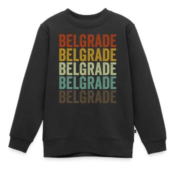Belgrad Serbien Retro Vintage - Kinder Premium Organic Sweatshirt - Schwarz - Vorne - AI Model Kid Female (0cm)