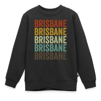 Brisbane Australie Rétro Vintage - Sweat Premium enfant bio - noir - Devant - AI Model Kid Female (0cm)