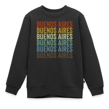 Buenos Aires Argentine Rétro Vintage - Sweat Premium enfant bio - noir - Devant - AI Model Kid Female (0cm)
