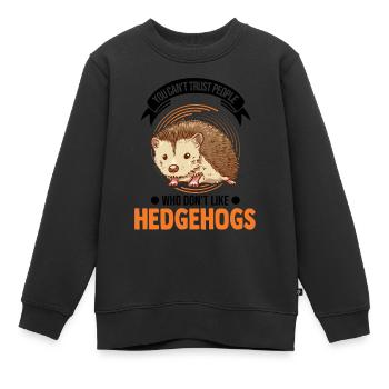 Hedgehog Gift Goose Gel - Sweat Premium enfant bio - noir - Devant - AI Model Kid Female (0cm)