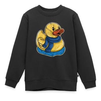 Canard Cadeau Enfants Baignoire Canetetet - Sweat Premium enfant bio - noir - Devant - AI Model Kid Female (0cm)