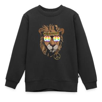 Hippie Peace Groovy Flowerpower Boho Woodstock - Kinder Premium Organic Sweatshirt - Schwarz - Vorne - AI Model Kid Female (0cm)