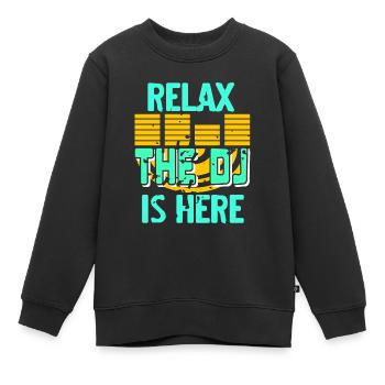 RELAX The DJ Is Here T-shirt rétro Deejay cool - Sweat Premium enfant bio - noir - Devant - AI Model Kid Female (0cm)