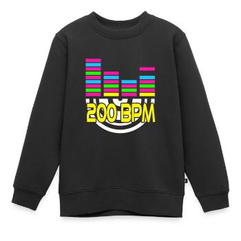 200 BPM Cool Retro Deejay DJ Designs T-Shirt - Sweat Premium enfant bio - noir - Devant - AI Model Kid Female (0cm)