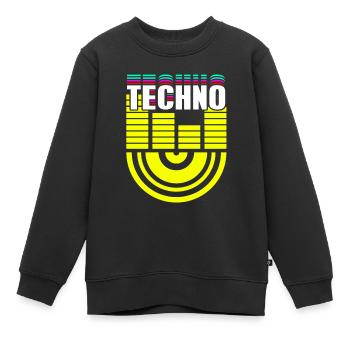 Retro Awesome TECHNO BPM Cool DJ Deejaying Designs - Sweat Premium enfant bio - noir - Devant - AI Model Kid Female (0cm)