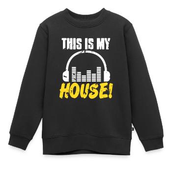 C’est ma maison! Cool Retro DJ Deejay Lover - Sweat Premium enfant bio - noir - Devant - AI Model Kid Female (0cm)