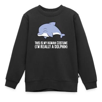 Das ist mein menschliches Kostüm Ich bin wirklich - Kinder Premium Organic Sweatshirt - Schwarz - Vorne - AI Model Kid Female (0cm)