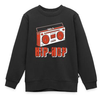 Retro HIP-HOP Boom Box Design For Hip Hop Lovers - Kids Premium Organic Sweatshirt - black - Front - AI Model Kid Female (0cm)