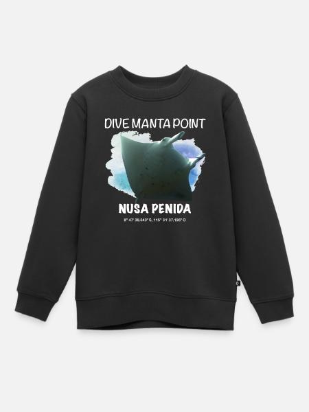Idée cadeau Dive Manta Point Nusa Penida - Sweat Premium enfant bio - noir
