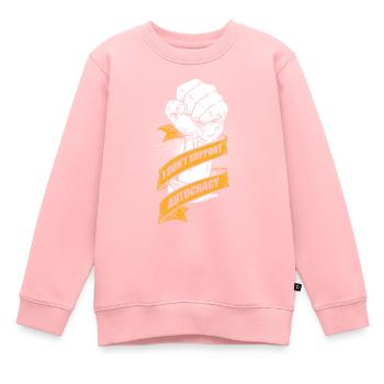 Anti-autocratie - Sweat Premium enfant bio - rose - Devant - AI Model Kid Female (0cm)