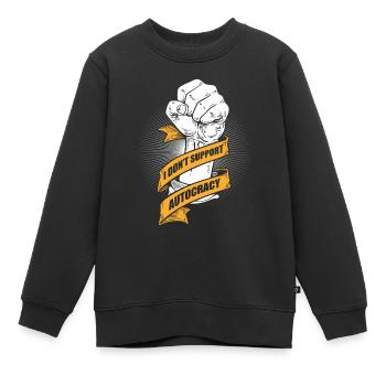 Anti-autocratie - Sweat Premium enfant bio - noir - Devant - AI Model Kid Female (0cm)