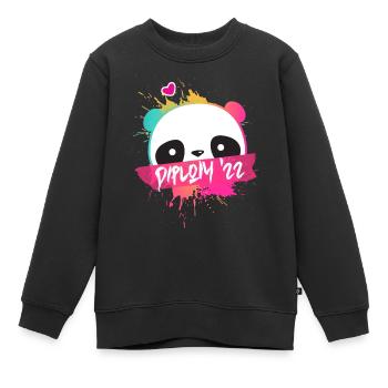 Diplom '22 Motto mit Panda - Diplom Abschluss 2022 - Kinder Premium Organic Sweatshirt - Schwarz - Vorne - AI Model Kid Female (0cm)