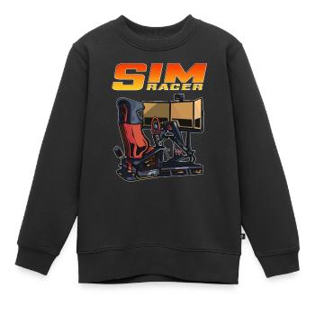 Sim Racer Driving Simulator Driver Gamer - Kids Premium Organic Sweatshirt - black - Front - AI Model Kid Female (0cm)