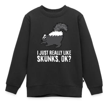Skunk Lover J’aime vraiment Skunks Ok? - Sweat Premium enfant bio - noir - Devant - AI Model Kid Female (0cm)