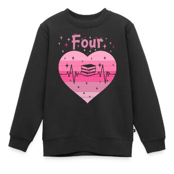 4. Geburtstag Lesen Bücher Buch Mädchen Tochter - Kinder Premium Organic Sweatshirt - Schwarz - Vorne - AI Model Kid Female (0cm)