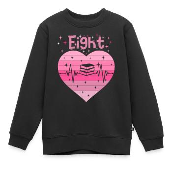 8. Geburtstag Lesen Bücher Buch Mädchen Tochter - Kinder Premium Organic Sweatshirt - Schwarz - Vorne - AI Model Kid Female (0cm)
