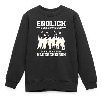 Doktortitel Bachelortitel Master Abschluss - Kinder Premium Organic Sweatshirt - Schwarz - Vorne - AI Model Kid Female (0cm)
