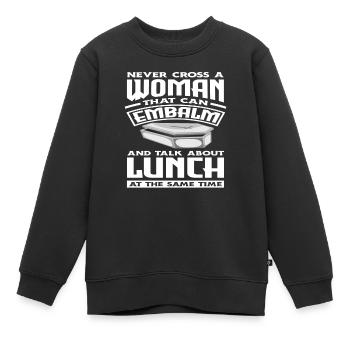 Bestatter Einbalsamierer Frau - Kinder Premium Organic Sweatshirt - Schwarz - Vorne - AI Model Kid Female (0cm)