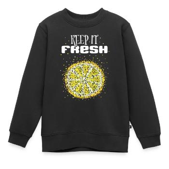 Costume de citron Remplacement Carnaval Cadeau Carnaval - Sweat Premium enfant bio - noir - Devant - AI Model Kid Female (0cm)