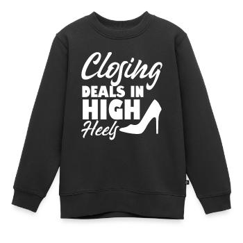Schließen Von Angeboten In High Heels Real Estate - Kinder Premium Organic Sweatshirt - Schwarz - Vorne - AI Model Kid Female (0cm)
