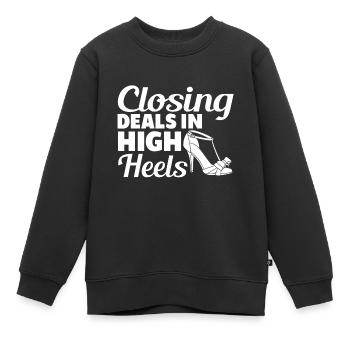 Abschluss Von Geschäften In High Heels - Kinder Premium Organic Sweatshirt - Schwarz - Vorne - AI Model Kid Female (0cm)