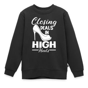 Schließen Von Angeboten In High Heels Real Estate - Kinder Premium Organic Sweatshirt - Schwarz - Vorne - AI Model Kid Female (0cm)