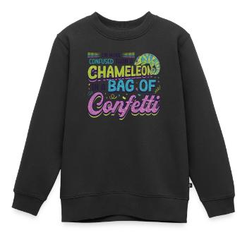 Verwirrter Als Ein Chamäleon - Kinder Premium Organic Sweatshirt - Schwarz - Vorne - AI Model Kid Female (0cm)