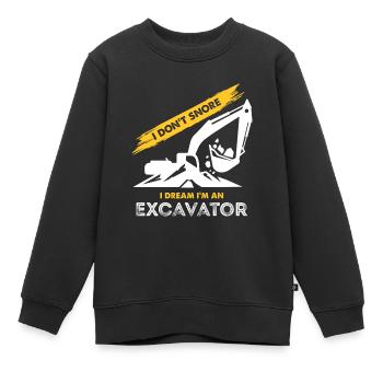 Ich schnarche nicht, im Traum bin ich ein Bagger - Kinder Premium Organic Sweatshirt - Schwarz - Vorne - AI Model Kid Female (0cm)