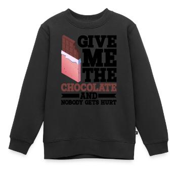 Give Me The Chocolate And Nobody Gets Hurt 2 - Kinder Premium Organic Sweatshirt - Schwarz - Vorne - AI Model Kid Female (0cm)