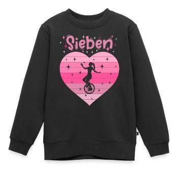 7. Geburtstag Einrad fahren Mädchen Tochter - Kinder Premium Organic Sweatshirt - Schwarz - Vorne - AI Model Kid Female (0cm)