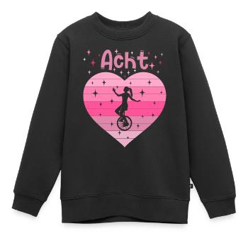 8. Geburtstag Einrad fahren Mädchen Tochter - Kinder Premium Organic Sweatshirt - Schwarz - Vorne - AI Model Kid Female (0cm)