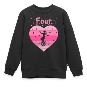4. Geburtstag Einrad fahren Mädchen Tochter - Kinder Premium Organic Sweatshirt - Schwarz - Vorne - AI Model Kid Female (0cm)