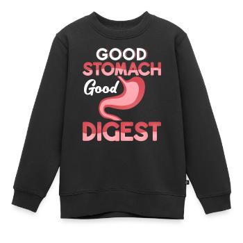 Bon estomac Bonne digestion Côlon bariatrique - Sweat Premium enfant bio - noir - Devant - AI Model Kid Female (0cm)