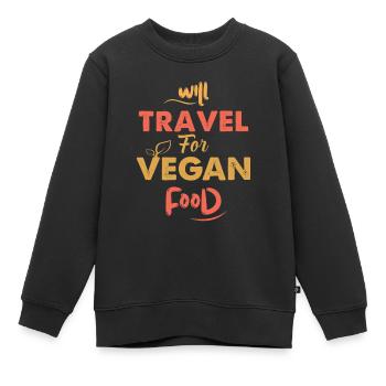 Vegan Lifestyle Essen Food Veganismus Reisen - Kinder Premium Organic Sweatshirt - Schwarz - Vorne - AI Model Kid Female (0cm)