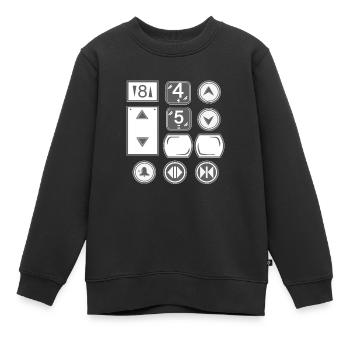 Aufzug Lift Aufzugknöpfe Fahrstuhl - Kinder Premium Organic Sweatshirt - Schwarz - Vorne - AI Model Kid Female (0cm)