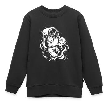 Astronaut Space Funny Spaceman Moon - Kinder Premium Organic Sweatshirt - Schwarz - Vorne - AI Model Kid Female (0cm)