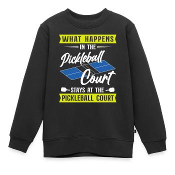 Pickleball Ce qui se passe au - Sweat Premium enfant bio - noir - Devant - AI Model Kid Female (0cm)