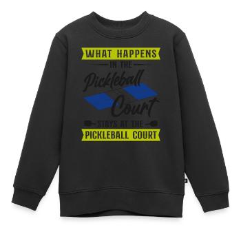 Pickleball Ce qui se passe au - Sweat Premium enfant bio - noir - Devant - AI Model Kid Female (0cm)