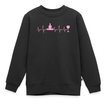 Yoga - Sweat Premium enfant bio - noir - Devant - AI Model Kid Female (0cm)
