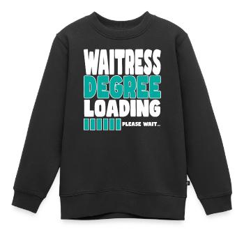 La serveuse invite à la formation - Sweat Premium enfant bio - noir - Devant - AI Model Kid Female (0cm)
