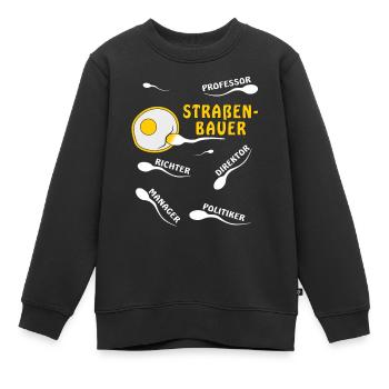 STRAßENBAUER - Kinder Premium Organic Sweatshirt - Schwarz - Vorne - AI Model Kid Female (0cm)
