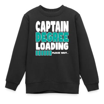 Le capitaine invite à la formation - Sweat Premium enfant bio - noir - Devant - AI Model Kid Female (0cm)