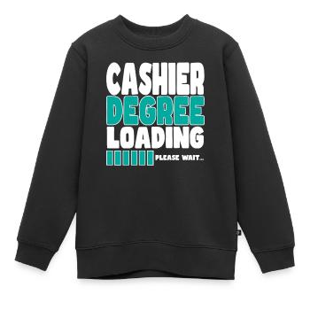 Le caissier invite à la formation - Sweat Premium enfant bio - noir - Devant - AI Model Kid Female (0cm)