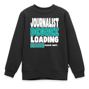 Un journaliste invite à la formation - Sweat Premium enfant bio - noir - Devant - AI Model Kid Female (0cm)
