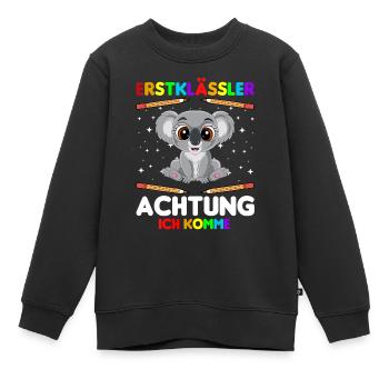 Erstklässler Achtung ich komme - Kinder Premium Organic Sweatshirt - Schwarz - Vorne - AI Model Kid Female (0cm)